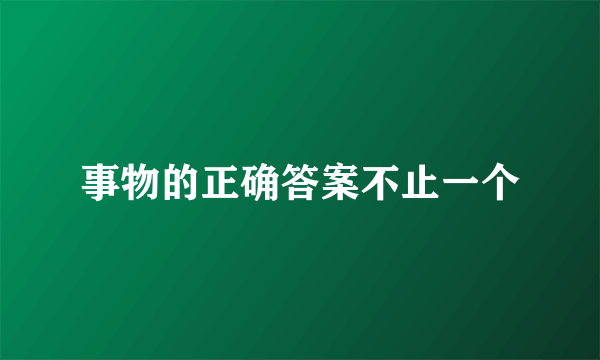 事物的正确答案不止一个