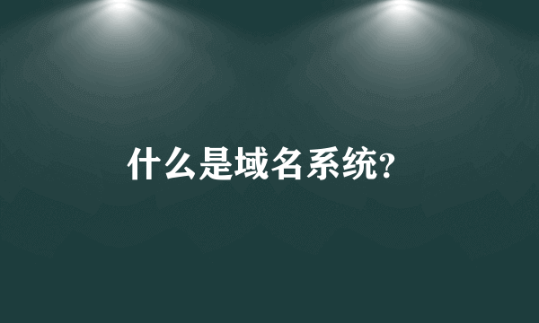 什么是域名系统？