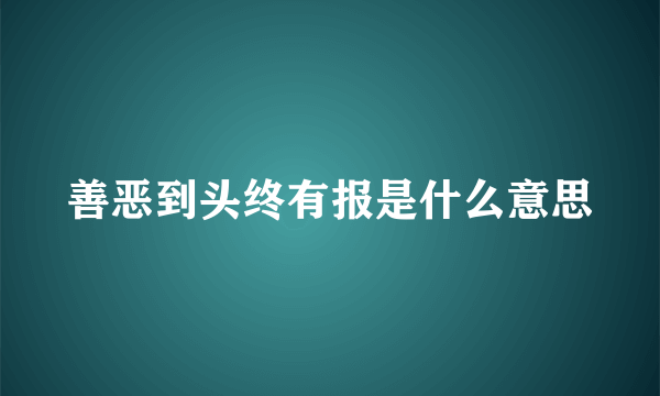 善恶到头终有报是什么意思