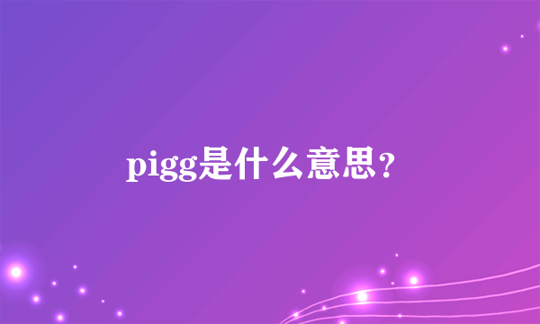 pigg是什么意思？