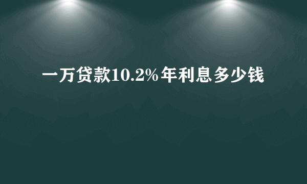 一万贷款10.2%年利息多少钱