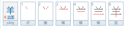 羊的笔顺