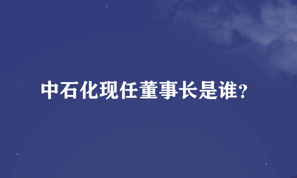 中石化现任董事长是谁？