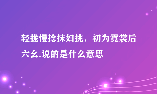 轻拢慢捻抹妇挑，初为霓裳后六幺.说的是什么意思