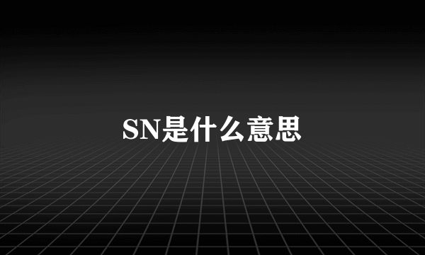 SN是什么意思