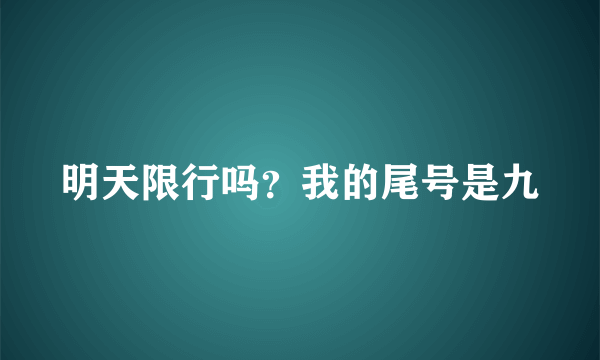 明天限行吗？我的尾号是九