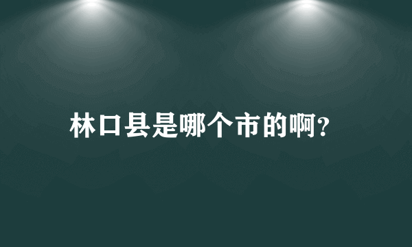 林口县是哪个市的啊？