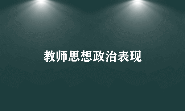 教师思想政治表现