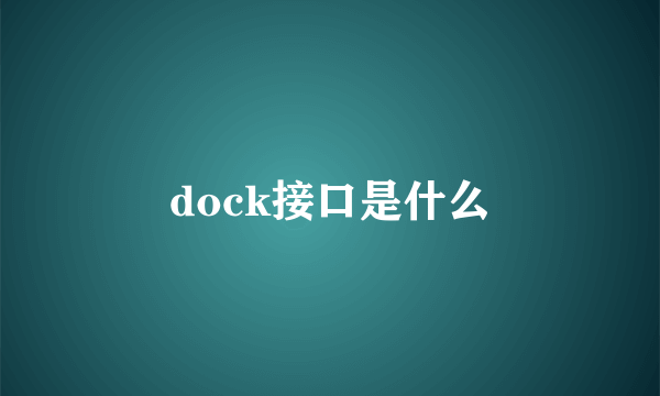 dock接口是什么