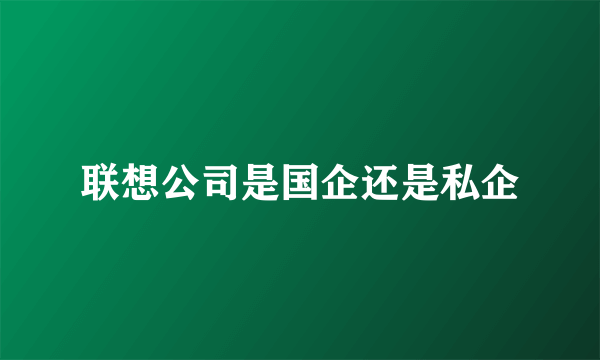 联想公司是国企还是私企