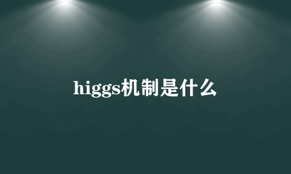 higgs机制是什么