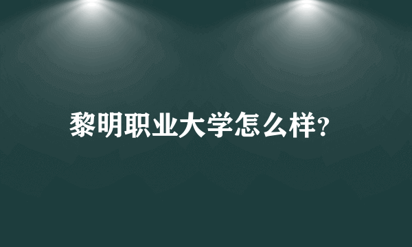 黎明职业大学怎么样？