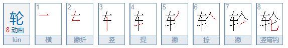 轮胎的轮的组词