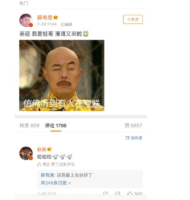 苏有朋称呼自己蛙哥是什么梗？