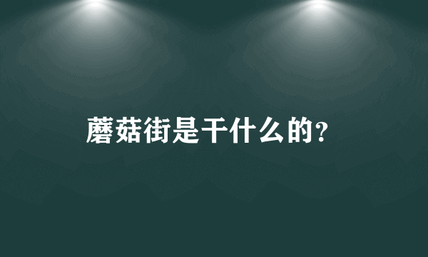 蘑菇街是干什么的？