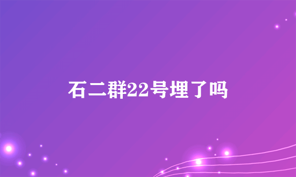 石二群22号埋了吗