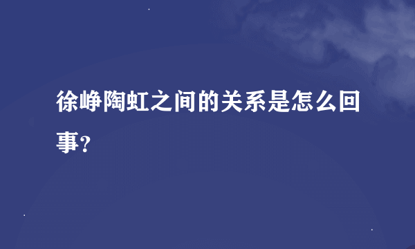 徐峥陶虹之间的关系是怎么回事？