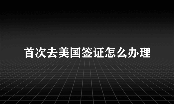 首次去美国签证怎么办理