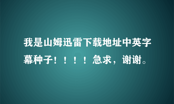 我是山姆迅雷下载地址中英字幕种子！！！！急求，谢谢。