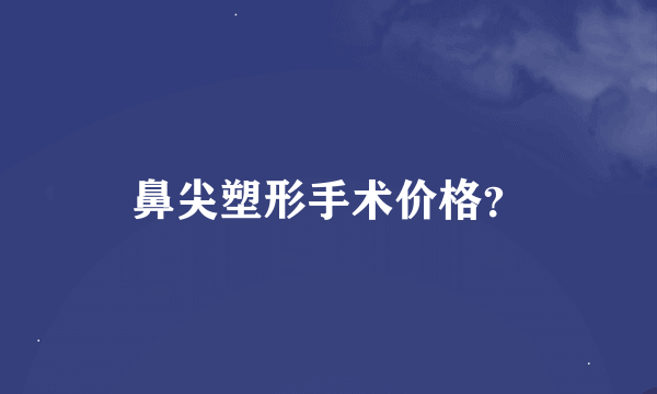 鼻尖塑形手术价格？