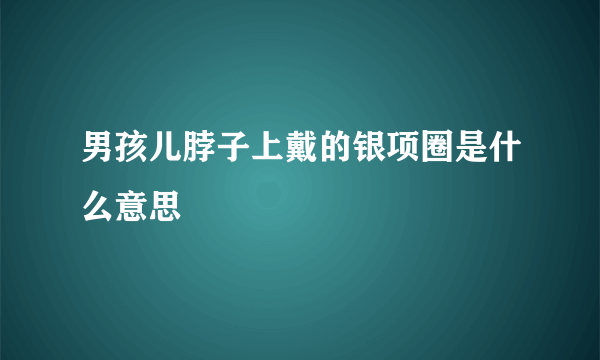 男孩儿脖子上戴的银项圈是什么意思