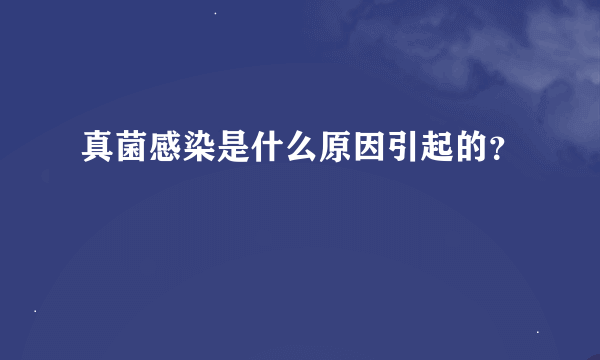 真菌感染是什么原因引起的？