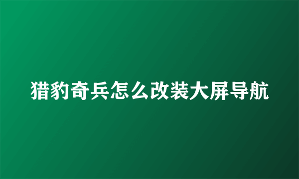 猎豹奇兵怎么改装大屏导航