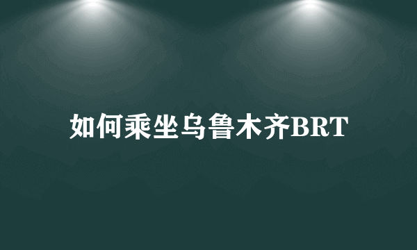 如何乘坐乌鲁木齐BRT