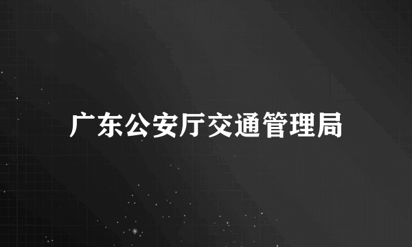 广东公安厅交通管理局