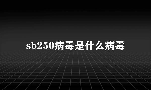 sb250病毒是什么病毒