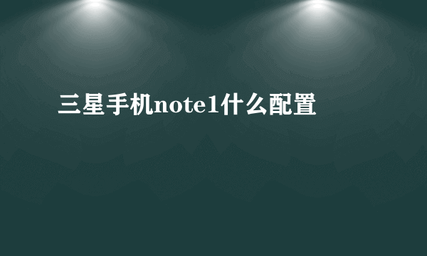 三星手机note1什么配置