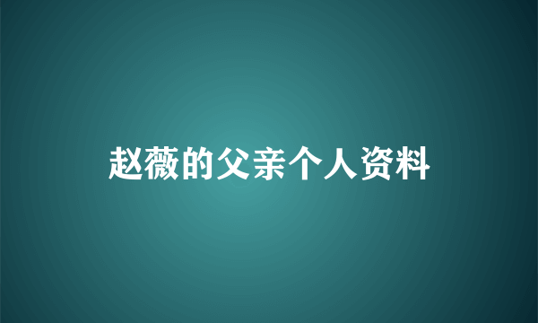 赵薇的父亲个人资料