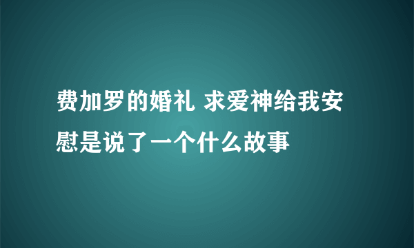 费加罗的婚礼 求爱神给我安慰是说了一个什么故事