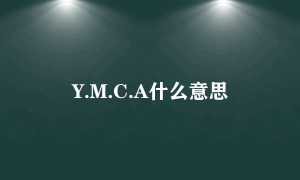 Y.M.C.A什么意思