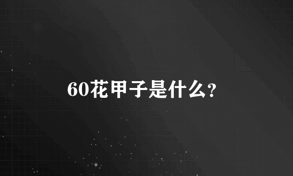 60花甲子是什么？