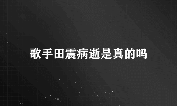 歌手田震病逝是真的吗