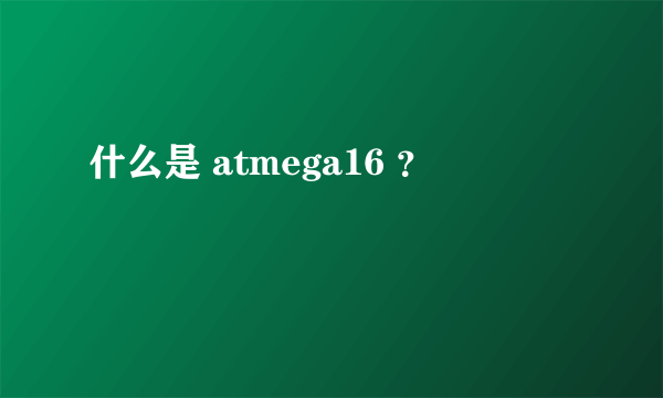 什么是 atmega16 ？