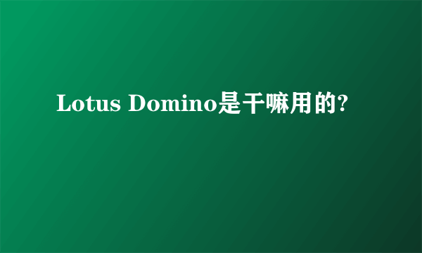 Lotus Domino是干嘛用的?