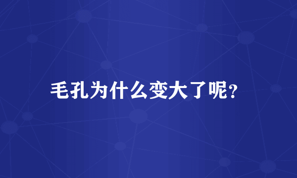 毛孔为什么变大了呢？