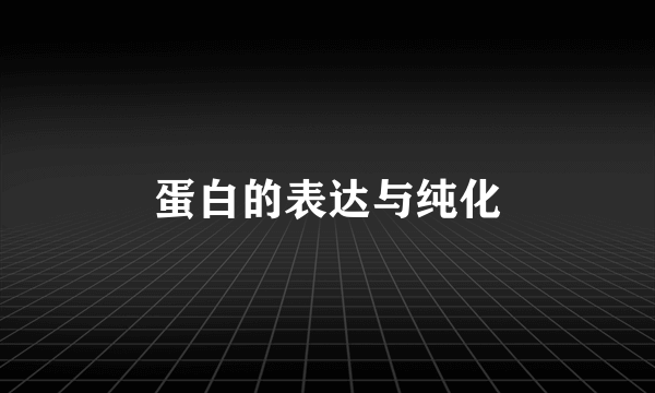 蛋白的表达与纯化