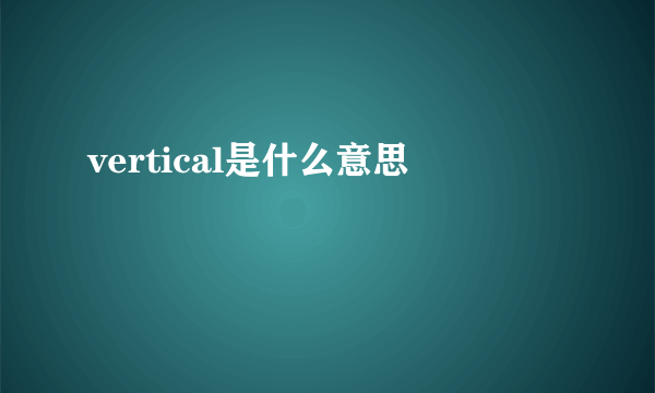 vertical是什么意思