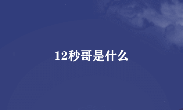 12秒哥是什么