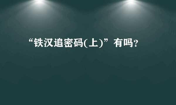 “铁汉追密码(上)”有吗？