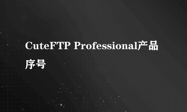 CuteFTP Professional产品序号