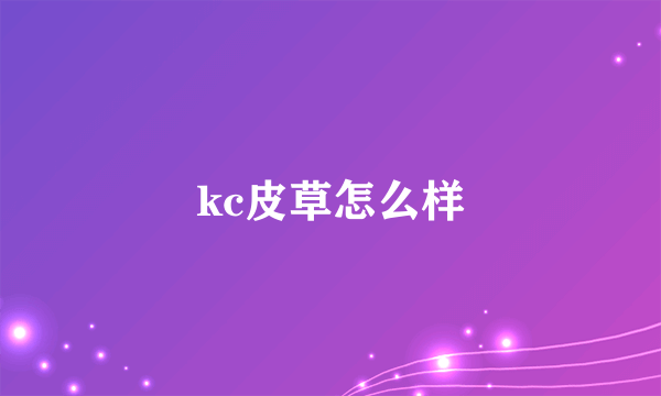 kc皮草怎么样