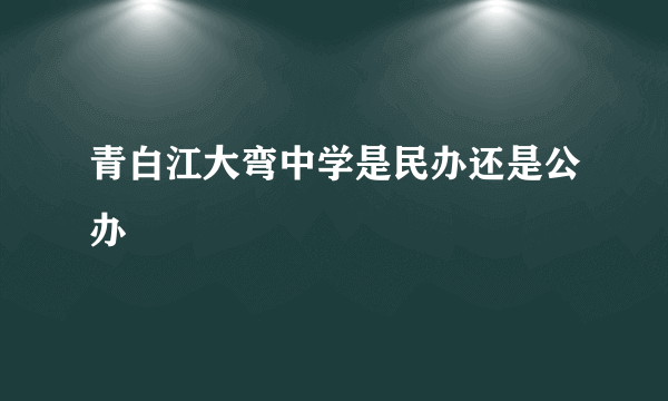 青白江大弯中学是民办还是公办