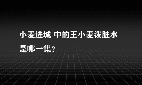 小麦进城 中的王小麦泼脏水是哪一集？