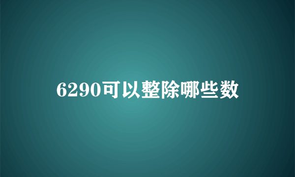 6290可以整除哪些数