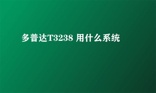 多普达T3238 用什么系统