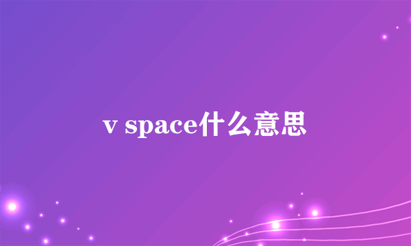 v space什么意思